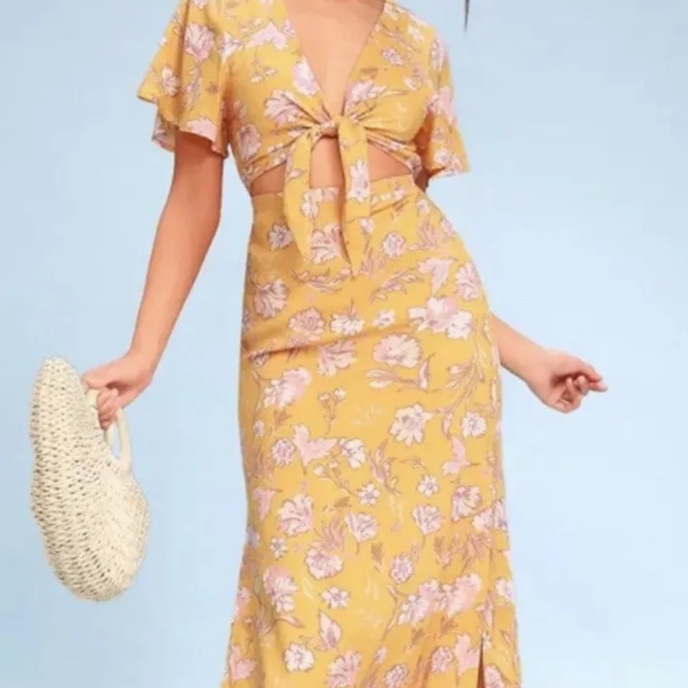 AMUSE SOCIETY Tie-Front Cut-Out Dress